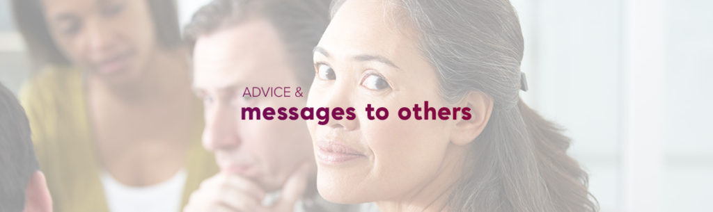 Advice & messages health professionals policymakers, advice consumers family friends
